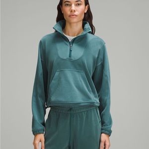 Lululemon Brushed Softstreme Ribbed Half Zip  Size 8 Brand New